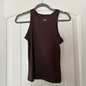 GAP Women's Dark Brown Ribbed Tank
